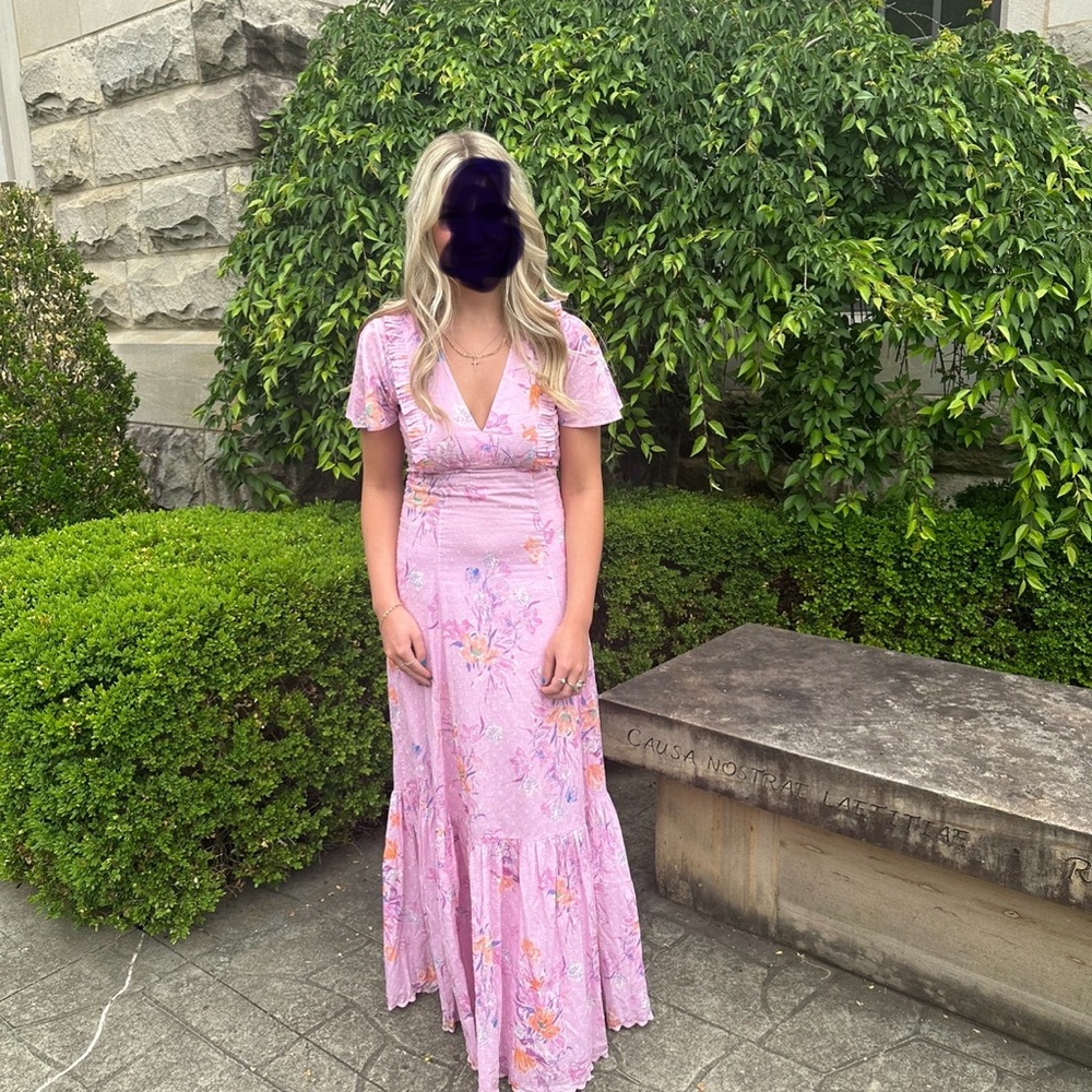 LoveShackFancy Vinnie Maxi Dress- royal pink berry - size 0